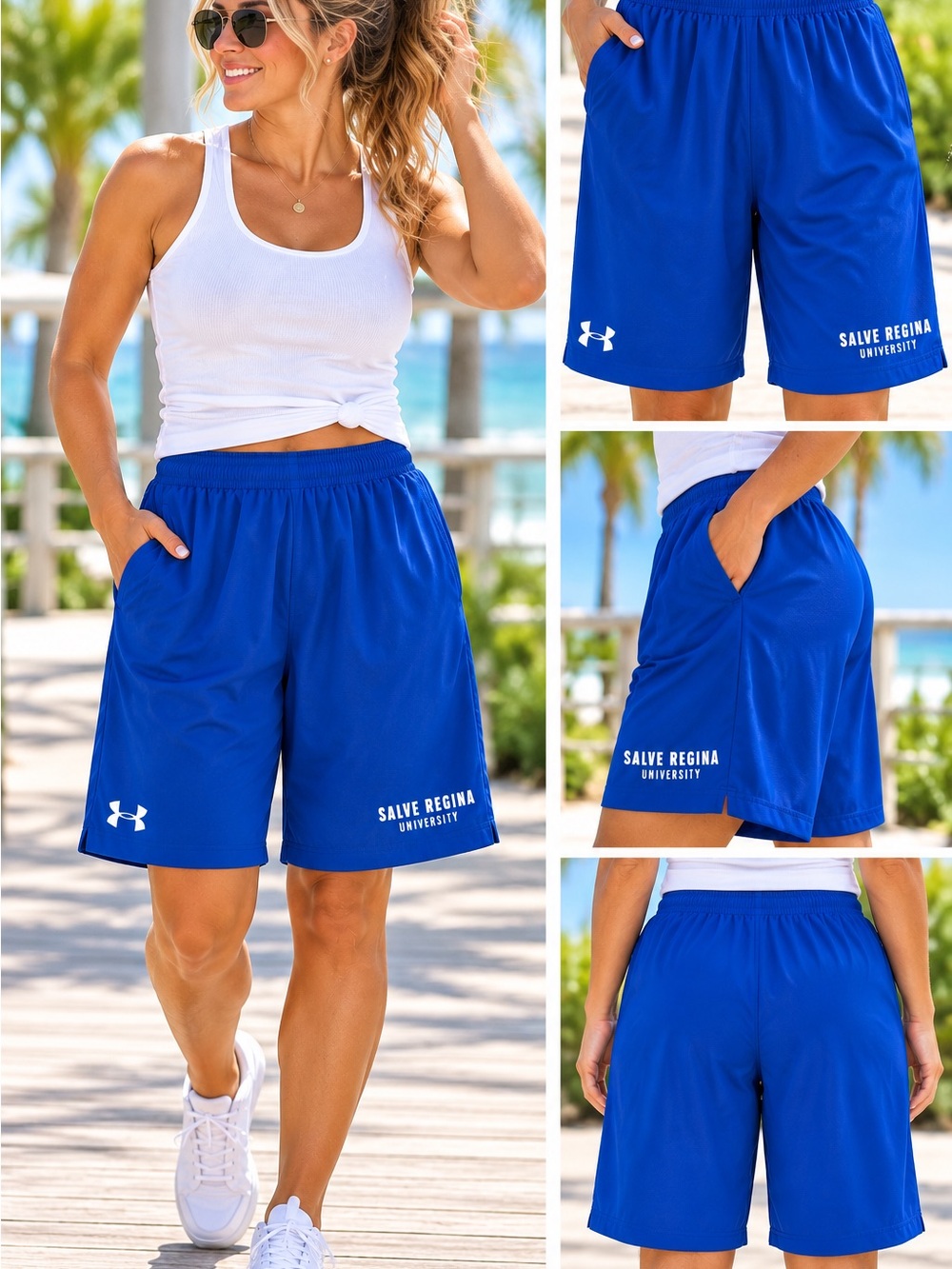Under Armour Women's Royal Blue Athletic Shorts with Salve Regina Logo